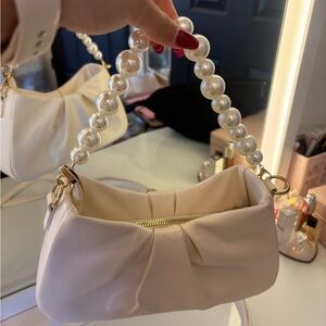 Cream Pearl Shoulder Bag